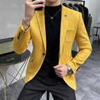 Men’s Slim Fit Suede Blazer-HighTouch