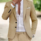 Men’s Single-Breasted Slim Solid Blazer – Big Pocket Casual Suit Jacket-HighTouch