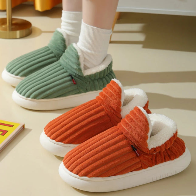 Unisex Plush Fur Slide Slippers – Warm Ankle Soft-Sole Indoor Fashion
