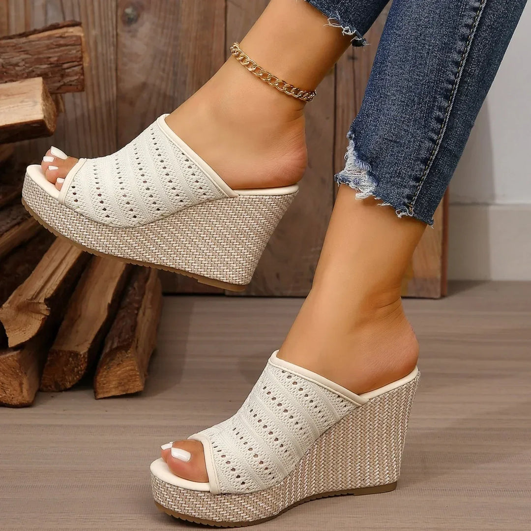 Lucia Knit Wedge Sandals - Women's Comfortable Summer Shoes