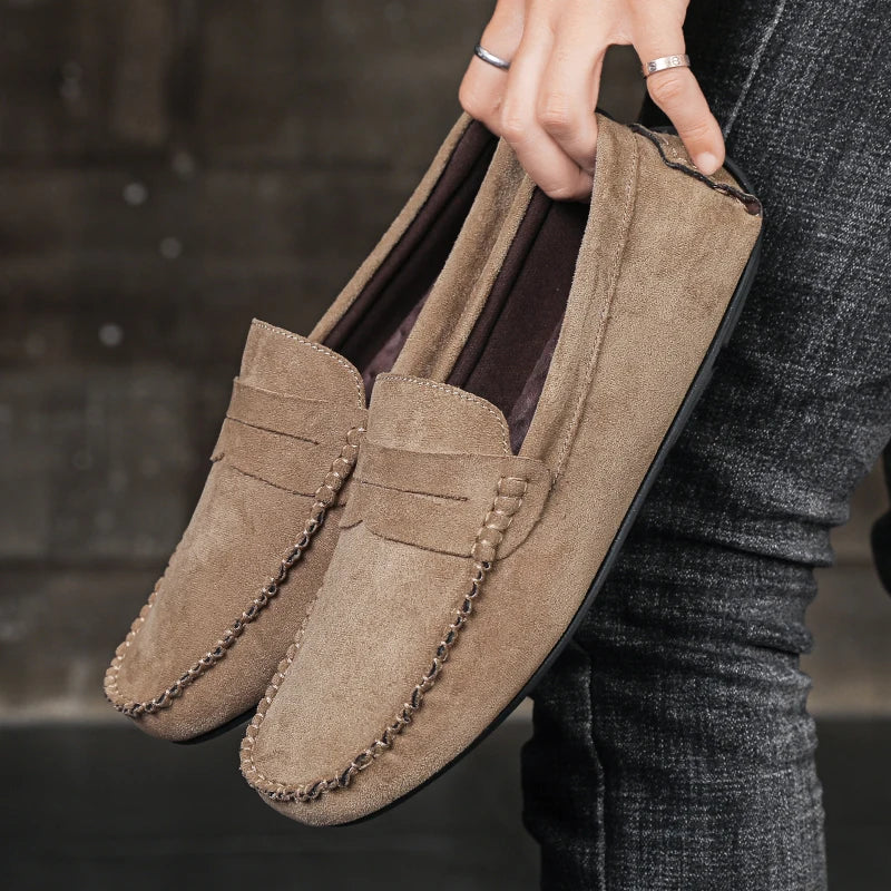 Luxury Suede Slip-On Loafers / Driving Shoes – Men’s Breathable Casual