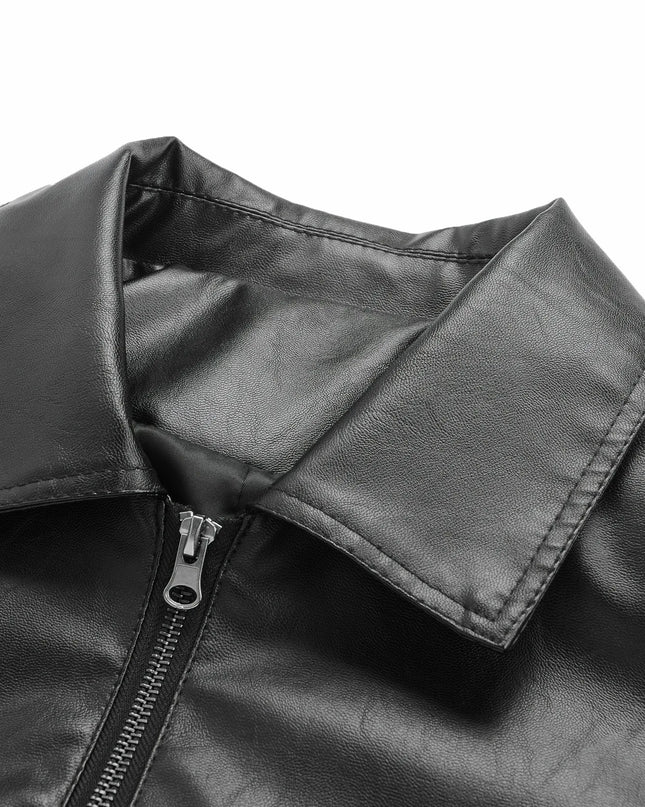 Men’s Lapel Leather Jacket