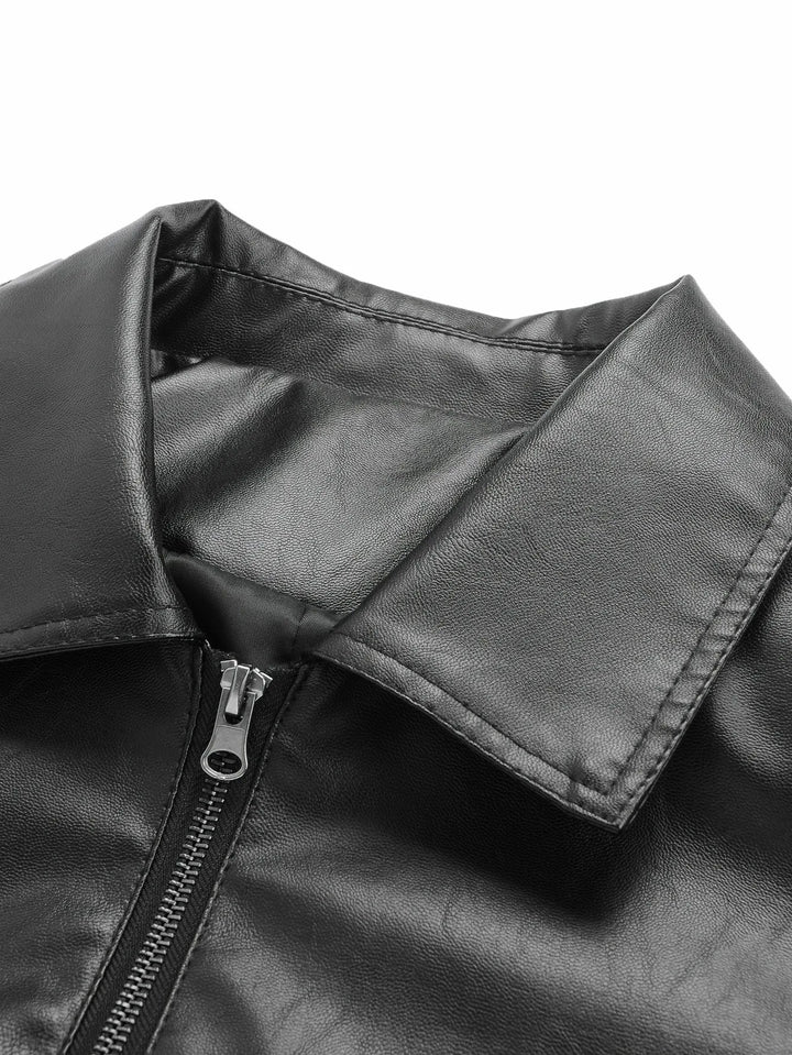 Men’s Lapel Leather Jacket-HighTouch