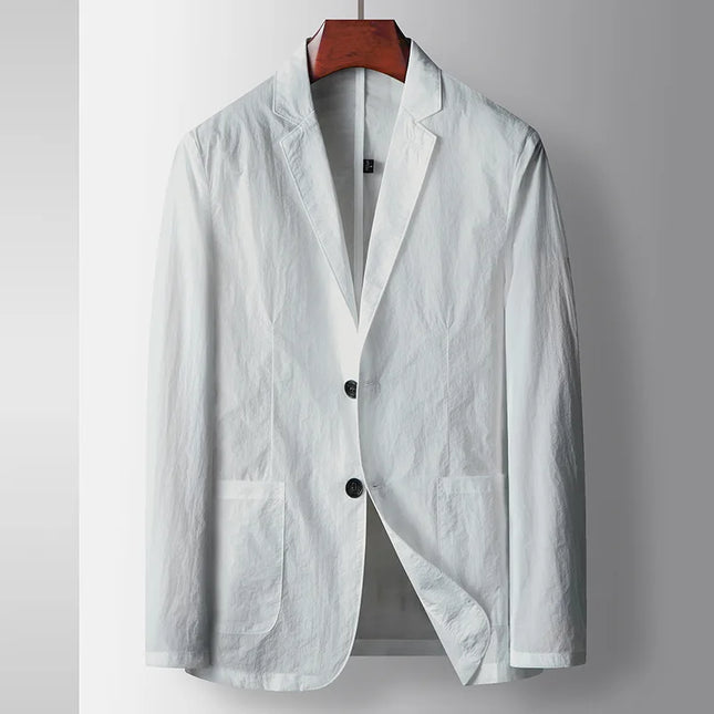 Men’s Single‑Breasted Turn‑Down Collar Blazer – Business Casual Tailored Coat