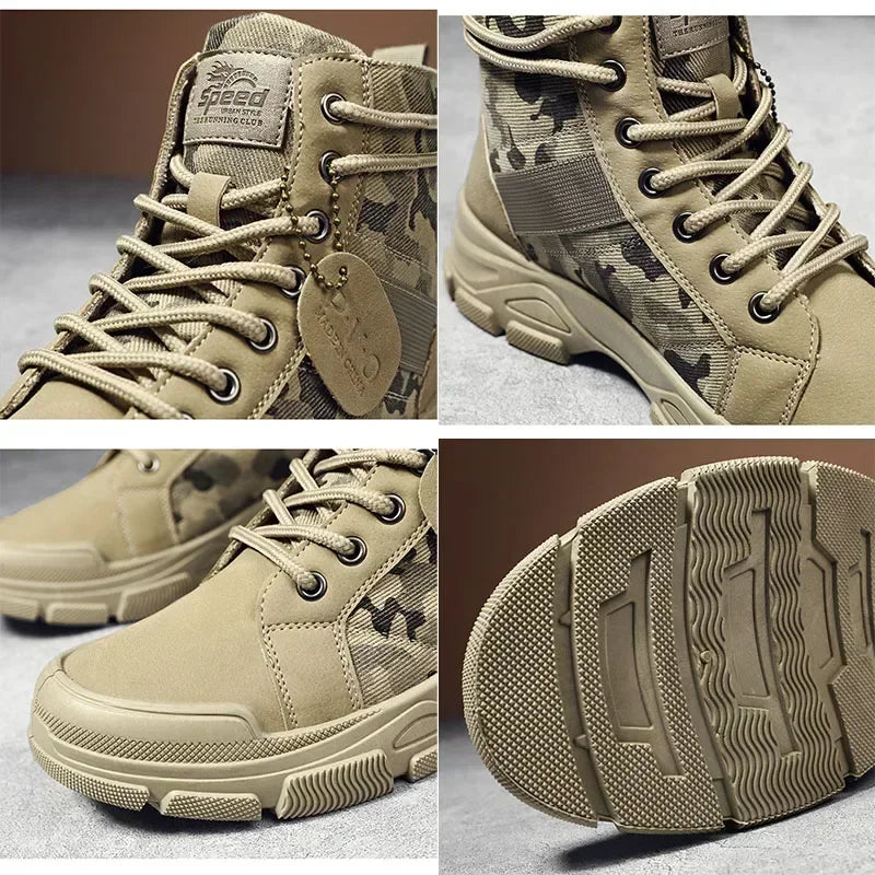 Men’s Camouflage Platform High-Top Boots