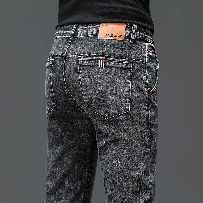 Men’s Slim Stretch Black & Dark Grey Jeans-HighTouch