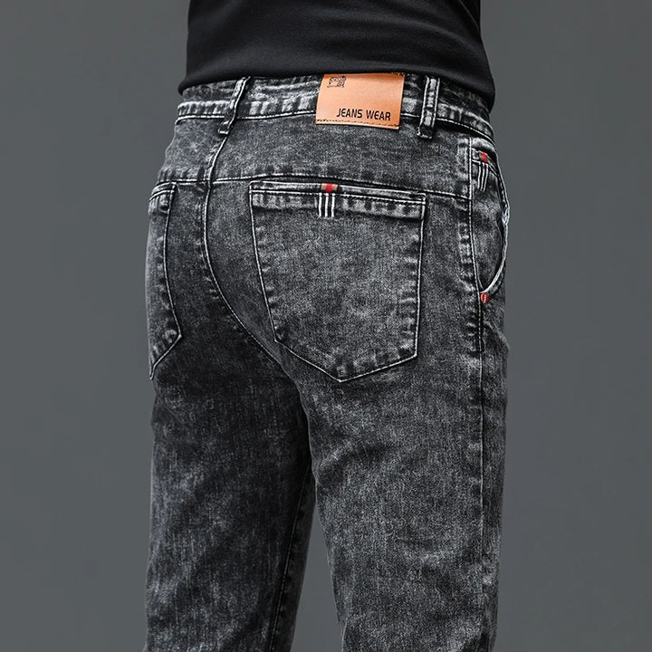 Men’s Slim Stretch Black & Dark Grey Jeans-HighTouch