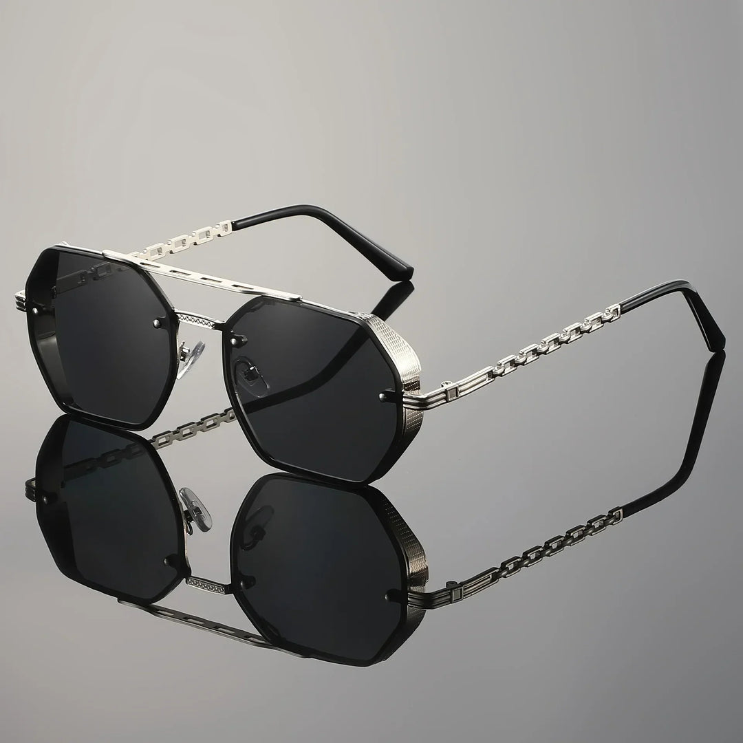 Men's Octagonal Sunglasses – UV400 Protection