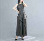 Tri-Crepe Pleated Slimming Mermaid Pants for Women Elegant & Trendy-HighTouch