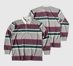 Vintage Campus Striped Button-Down Polo Tee – Ivy Prep Long Sleeve-HighTouch