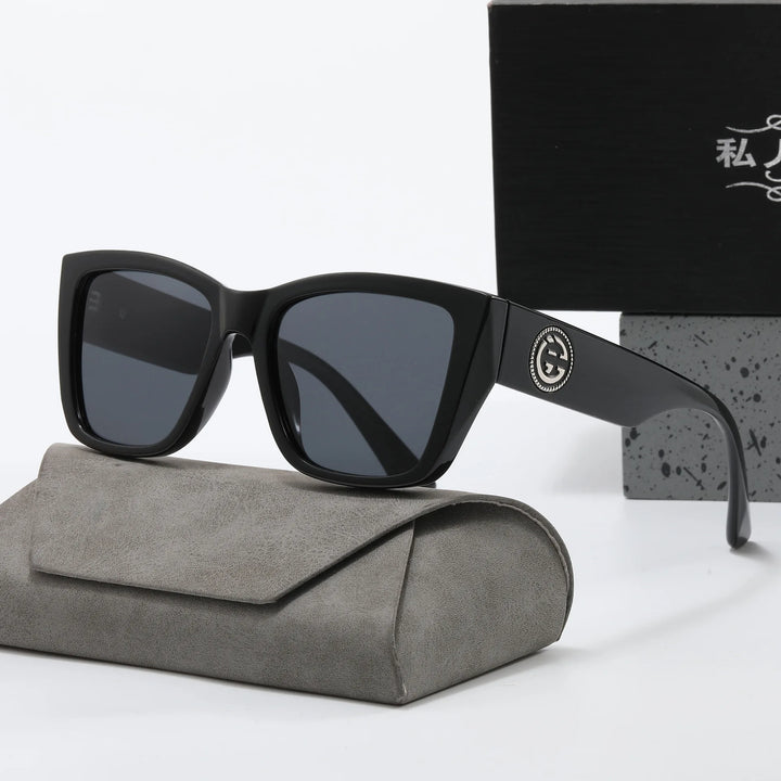 Oversized Vintage Square Polygon Sunglasses-HighTouch