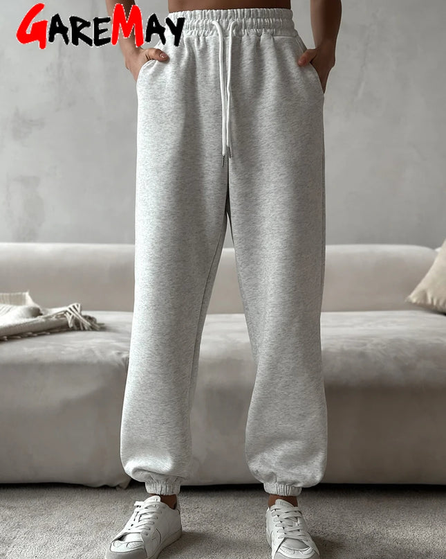 High-Waist Oversized Cotton Sweatpants Women