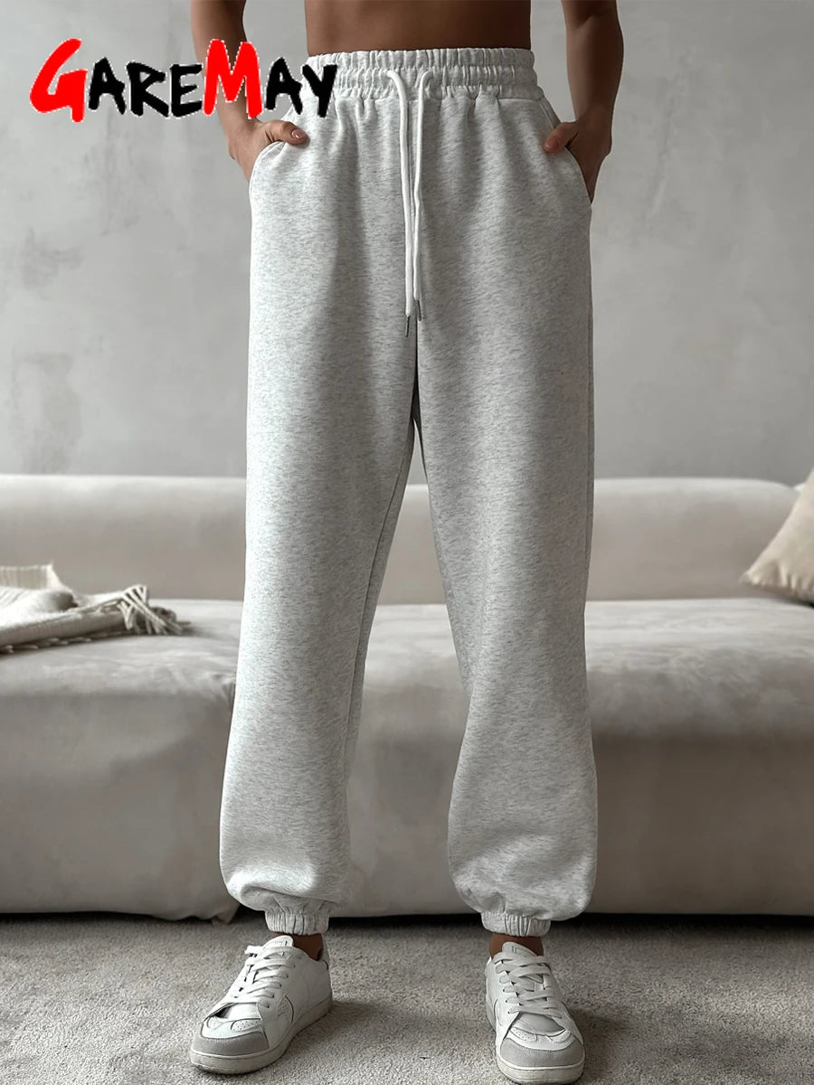 High-Waist Oversized Cotton Sweatpants Women