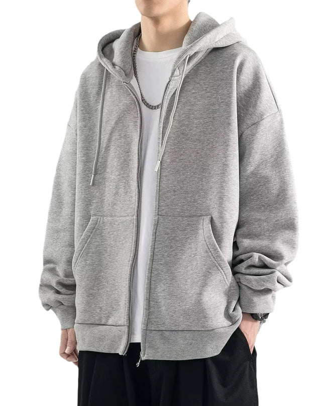 Men’s Zip-Up Hoodies Cardigan – Loose Fit