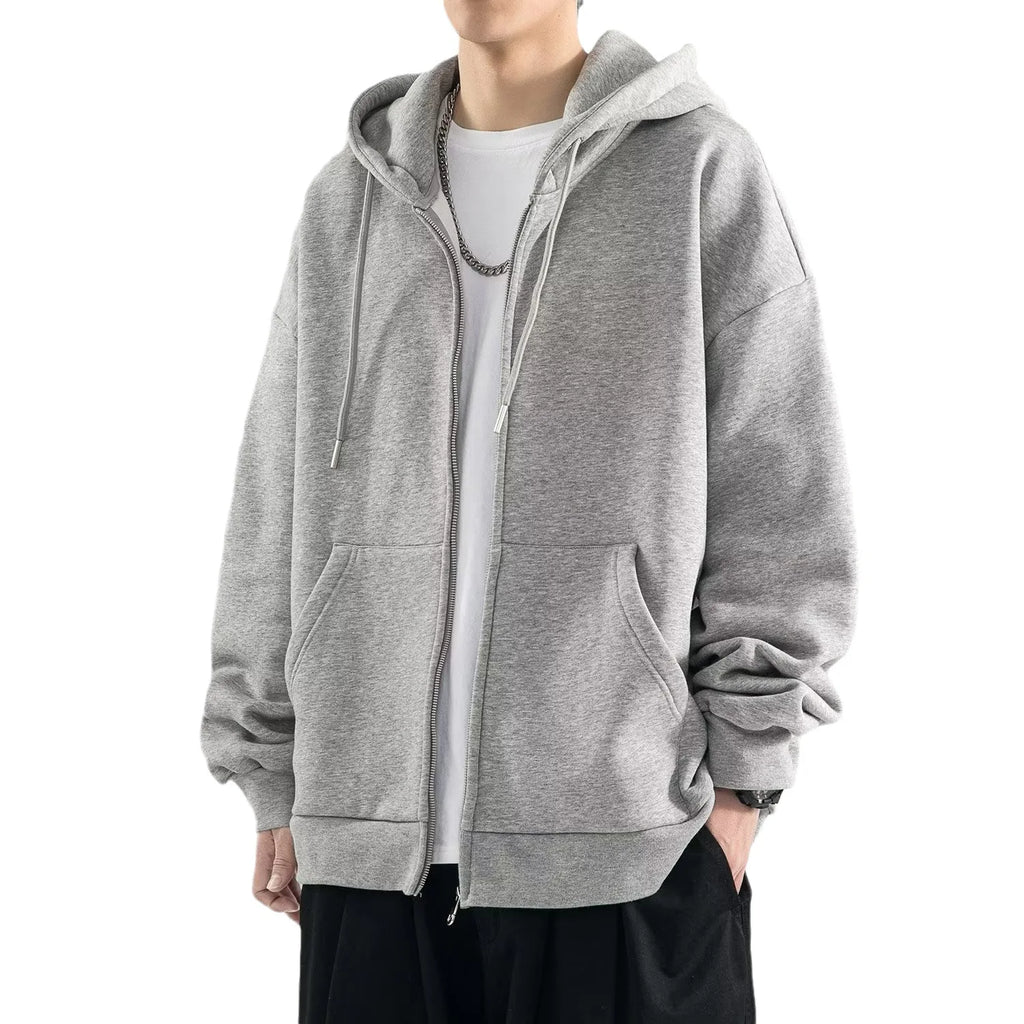 Men’s Zip-Up Hoodies Cardigan – Loose Fit