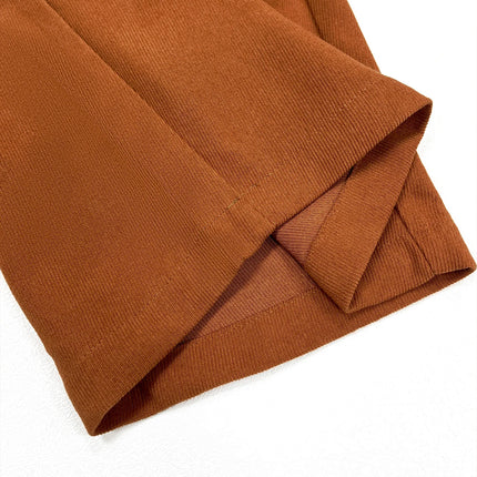 All-Season High Waist Wide-Leg Trousers for Women – Button Front & Pockets