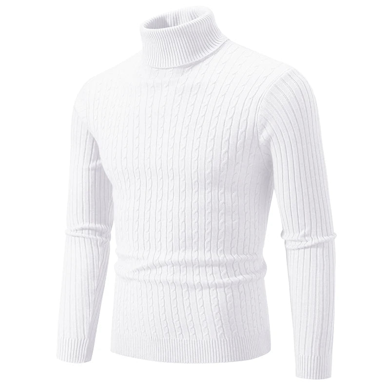 Men’s High-Neck Knitted Pullover Sweater