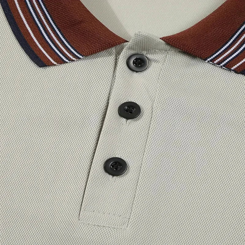 Lightweight Men’s Summer Polo – Breathable, Button-Collar Casual Top
