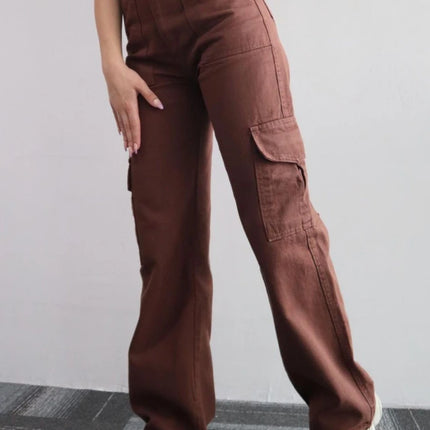 Vintage Y2K Beige Cargo Parachute Pants – Wide-Leg Techwear Joggers Unisex