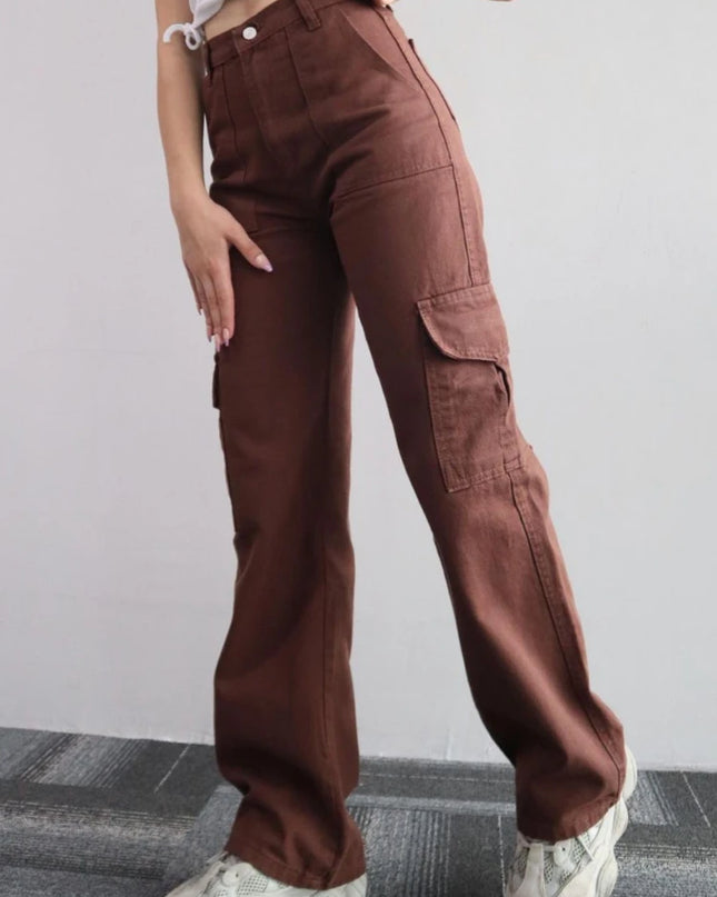 Vintage Y2K Beige Cargo Parachute Pants – Wide-Leg Techwear Joggers Unisex