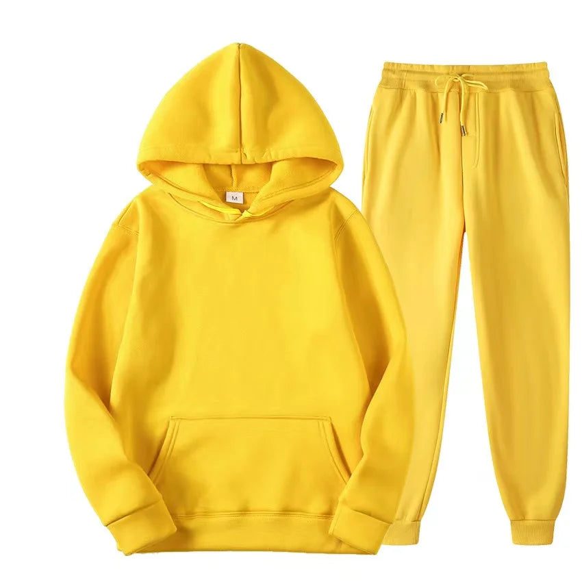 Womens Autumn/Winter Hoodie & Sweatpants Set – Casual Pullover Tracksuit