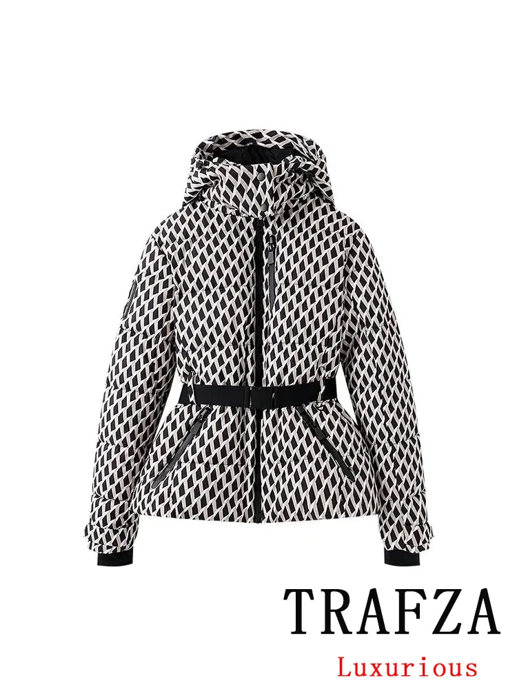 Vintage Oversized Hooded Winter Jacket for Women