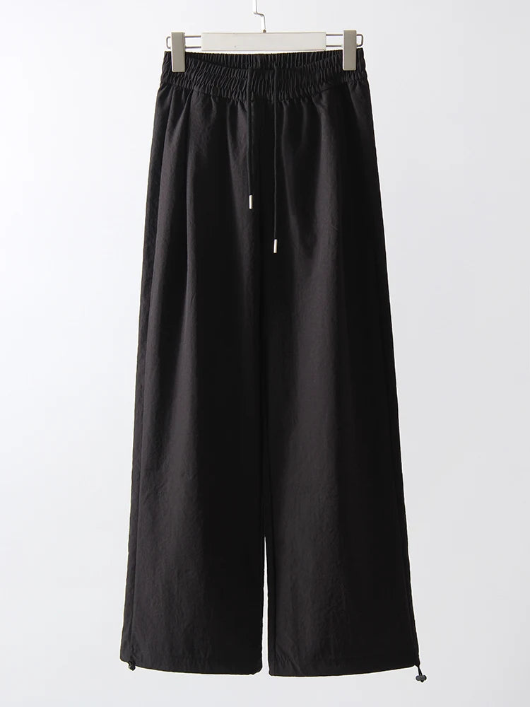 Stay Fresh & Stylish – High-Waist White Wide-Leg Sweatpants-HighTouch