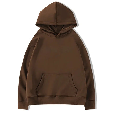 Casual Fleece Lined Hoodie Women's Autumn Winter Thickened American Retro Lazy Style Couple Outerwear Cotton Full Sleeve