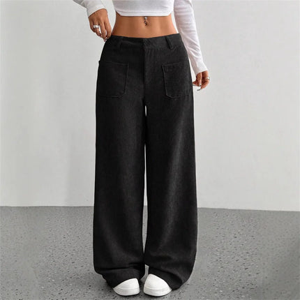 High-Waist Wide-Leg Corduroy Trousers