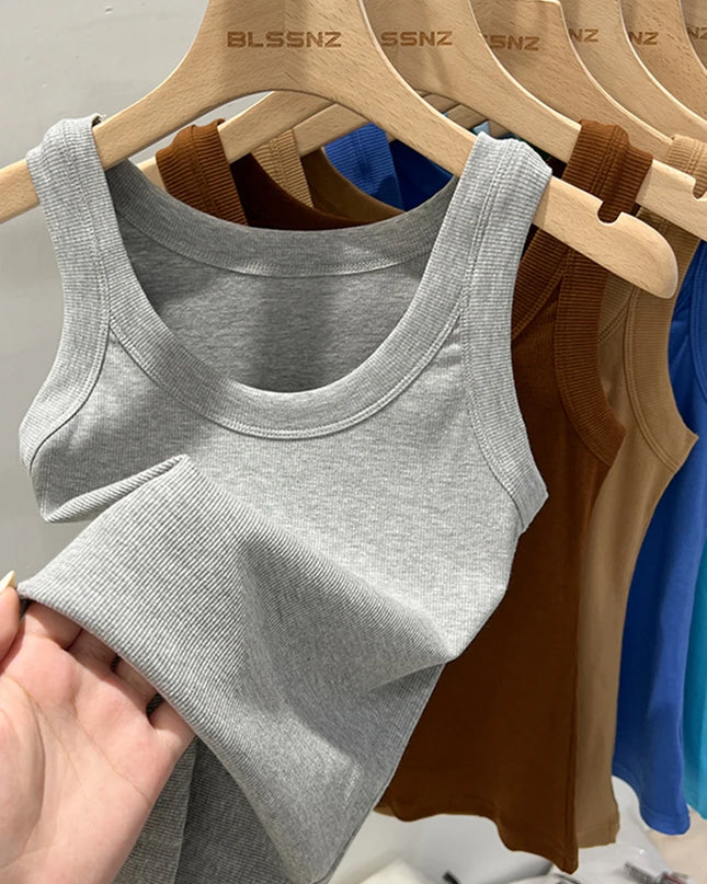 Ribbed Tank Top for Women – Stretch Fit Summer Camisole