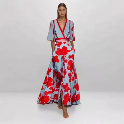 Emily | Luxury Floral Wrap Maxi Dress