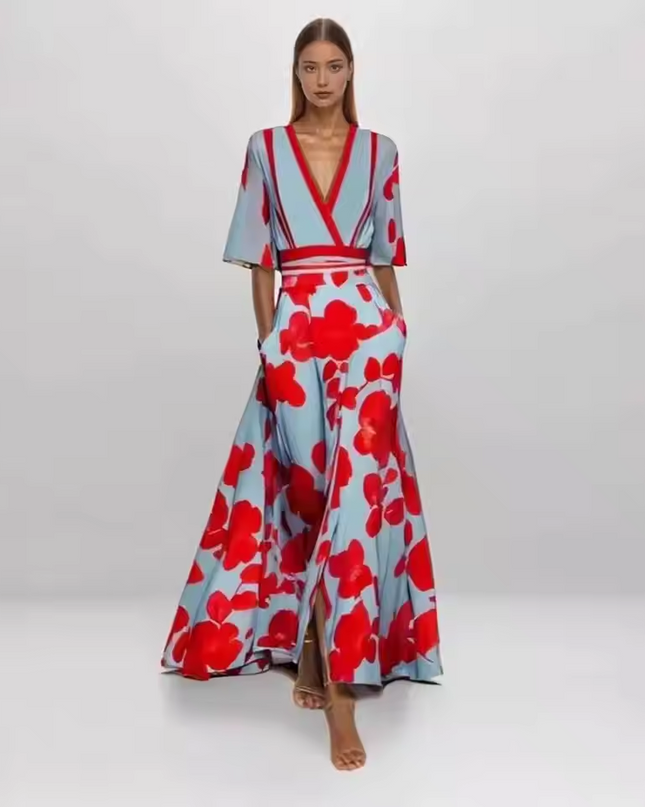 Emily | Luxury Floral Wrap Maxi Dress