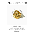 Gold Colour Dome Ring hunky Statement Ring UK-HighTouch