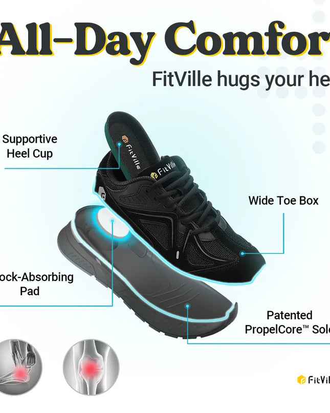 FitVille Men’s Walking Shoes – Extra Wide Lightweight Sneakers for Flat Feet