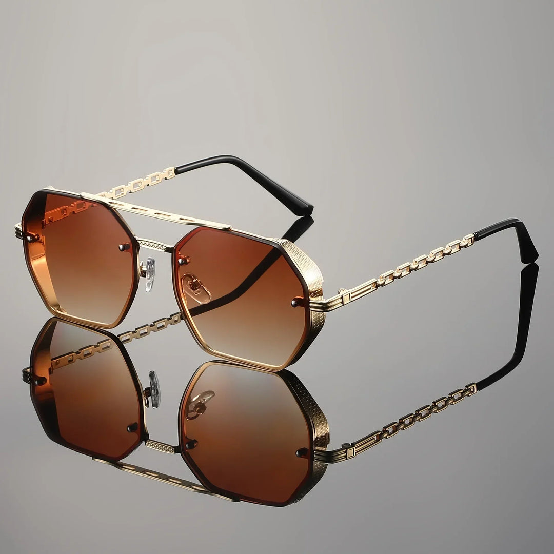 Men's Octagonal Sunglasses – UV400 Protection