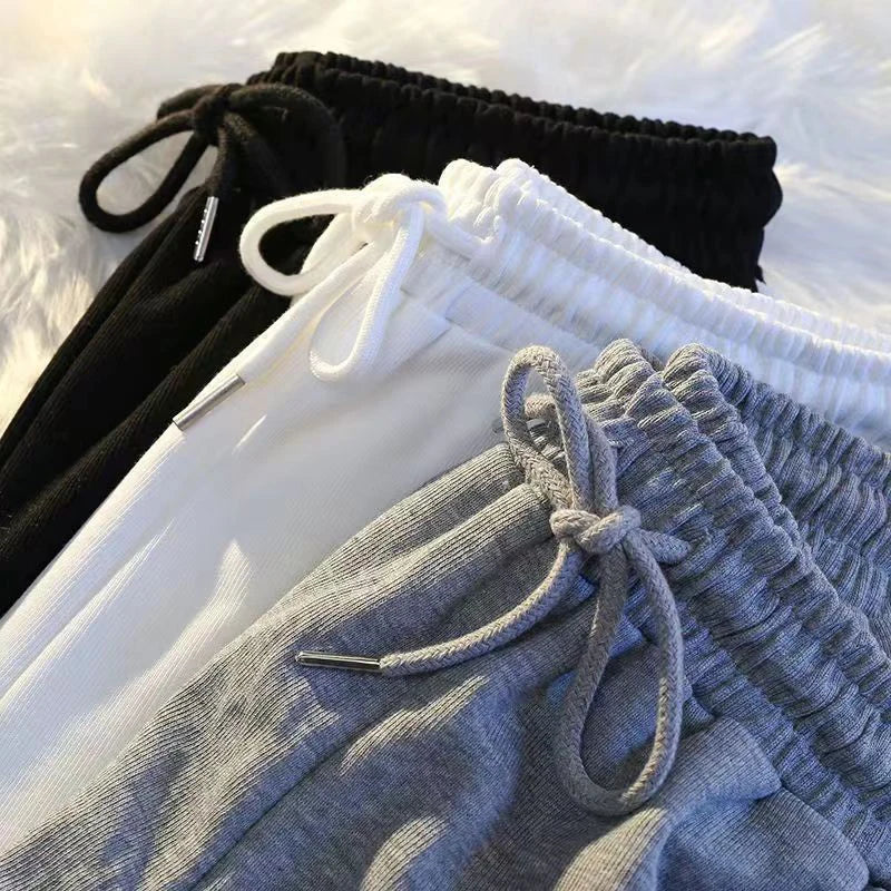 Korean-Style Striped Wide-Leg Sports Shorts – Loose for Summer-HighTouch