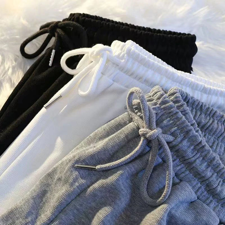 Korean-Style Striped Wide-Leg Sports Shorts – Loose for Summer-HighTouch