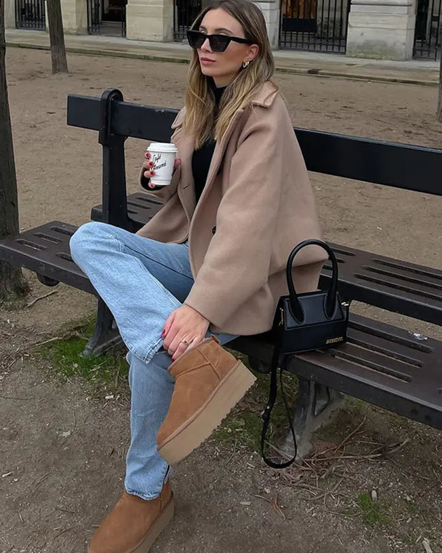 Oversized Faux Wool Winter Coat