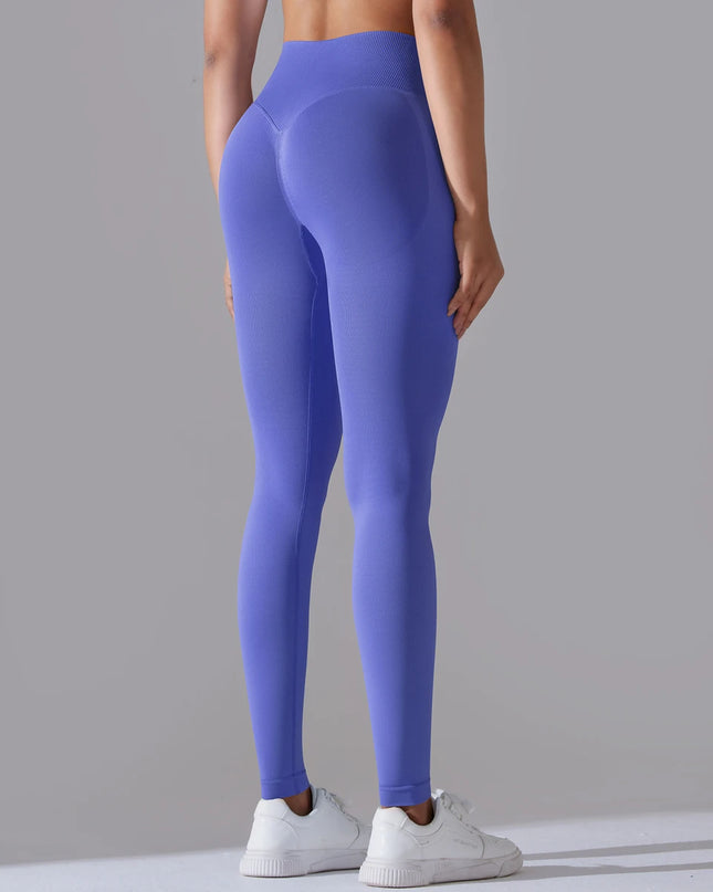 Women’s Seamless High-Waisted Cross-Over Scrunch-Butt Leggings – Lift & Shape