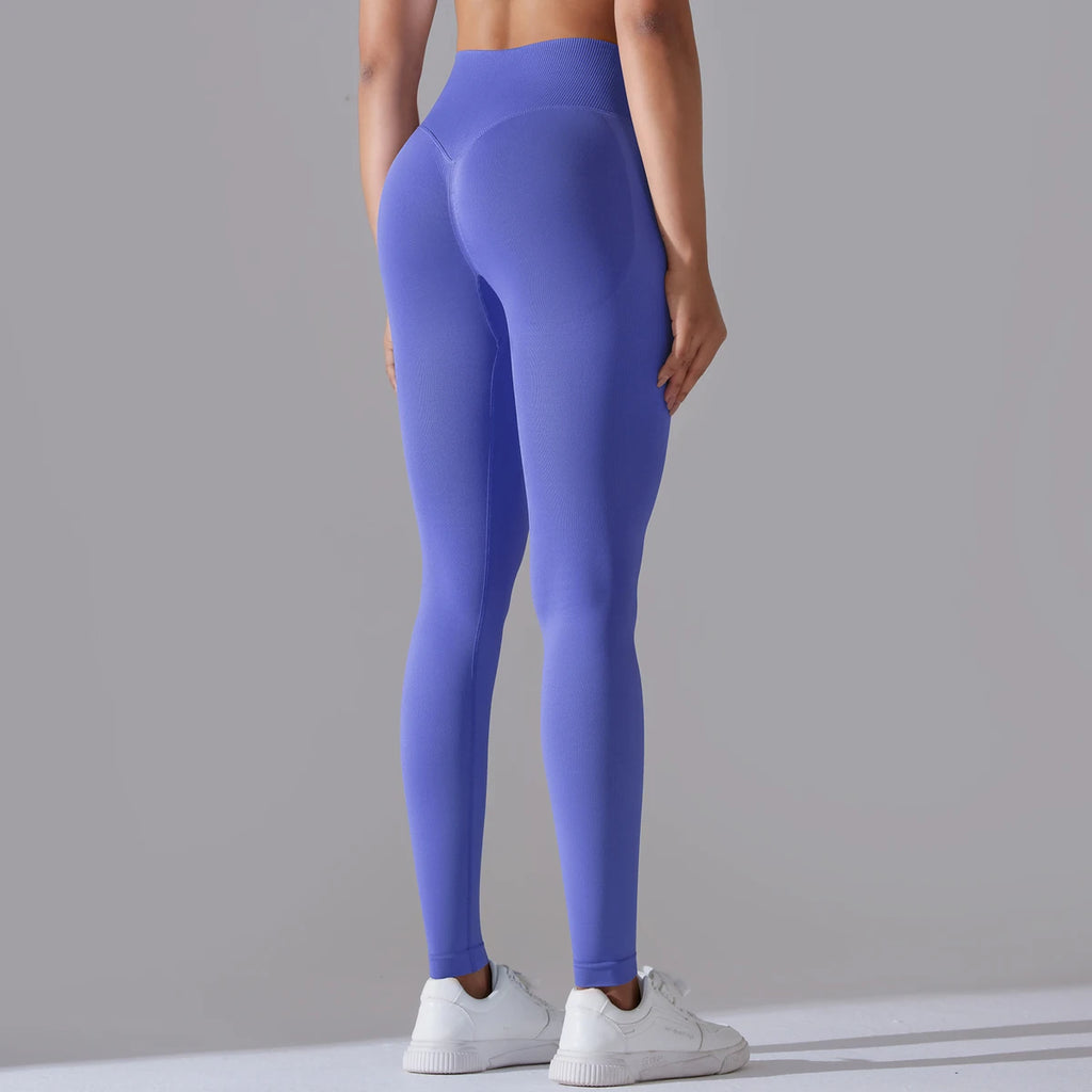 Women’s Seamless High-Waisted Cross-Over Scrunch-Butt Leggings – Lift & Shape-HighTouch