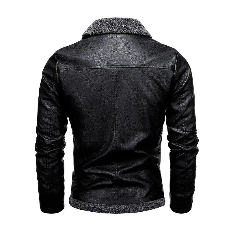 Men’s Slim High-Quality PU Leather Motorcycle Jacket-HighTouch