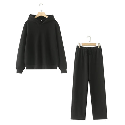 Women’s Casual Hooded Pullover & Straight Pants Set — Cozy, Chic & Versatile
