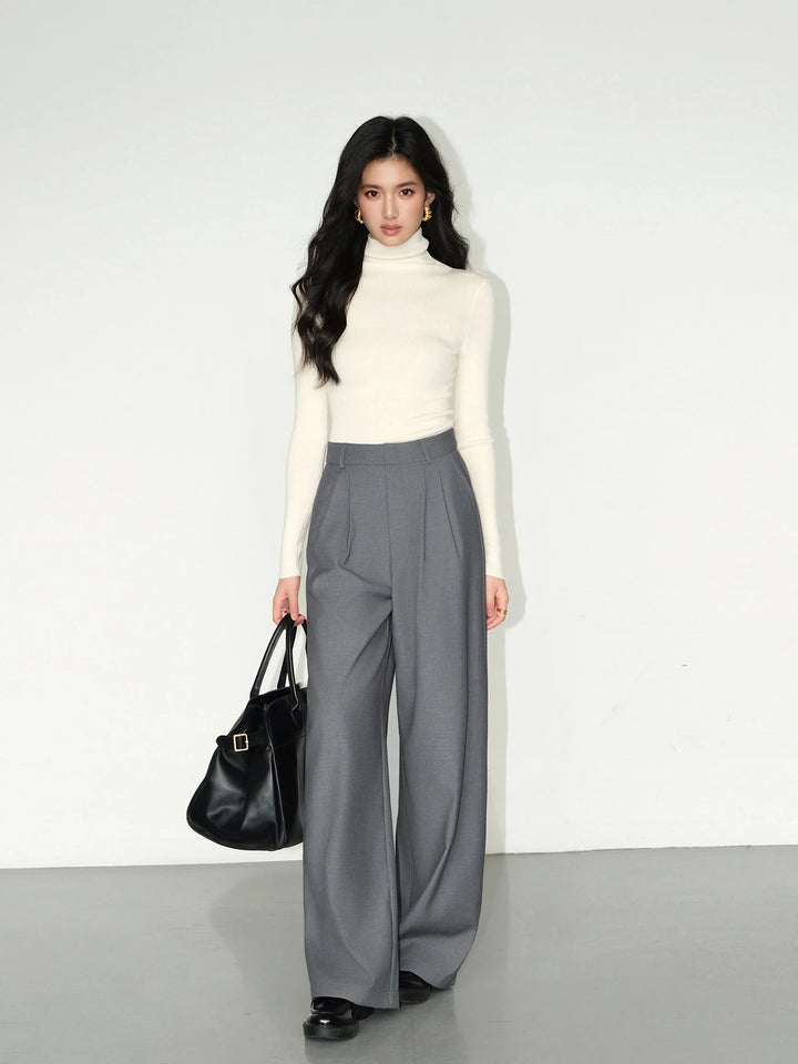 Multicolor High-Waisted Wide-Leg Suit Pants – Bold, Polished & Effortlessly Chic-HighTouch