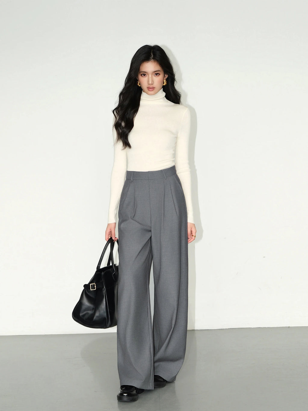 High-Waisted Wide-Leg Suit Pants – Multicolor Office Trousers for Women-HighTouch