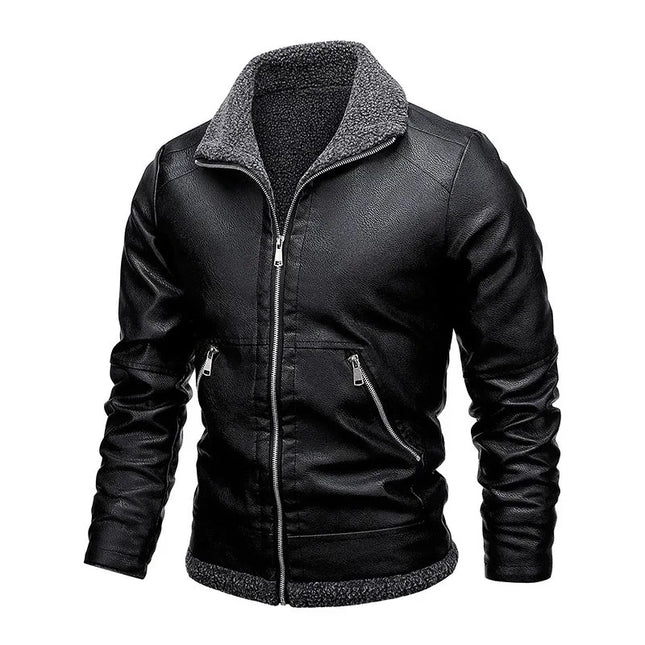 Men’s Slim High-Quality PU Leather Motorcycle Jacket