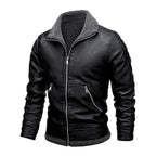 Men’s Slim High-Quality PU Leather Motorcycle Jacket-HighTouch