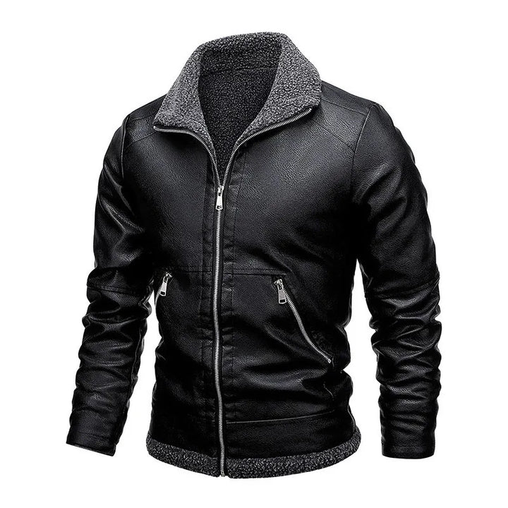 Men’s Slim High-Quality PU Leather Motorcycle Jacket-HighTouch