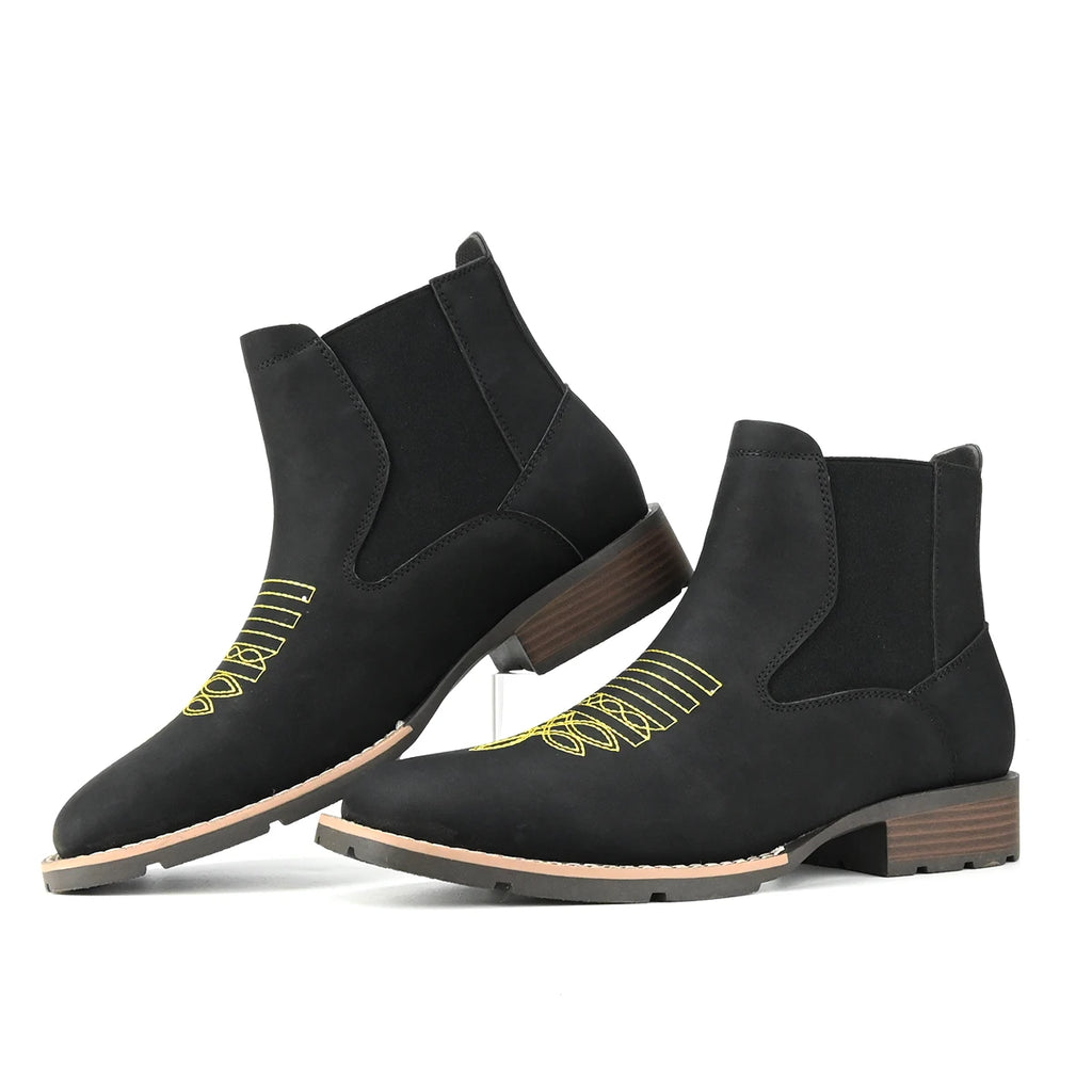 Men’s Embroidered Ankle Boots-HighTouch