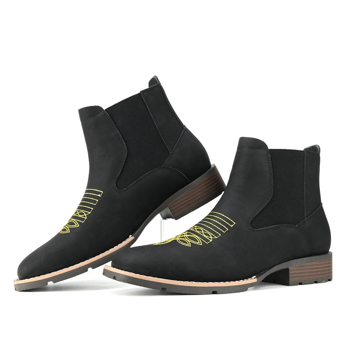 Men’s Embroidered Ankle Boots-HighTouch