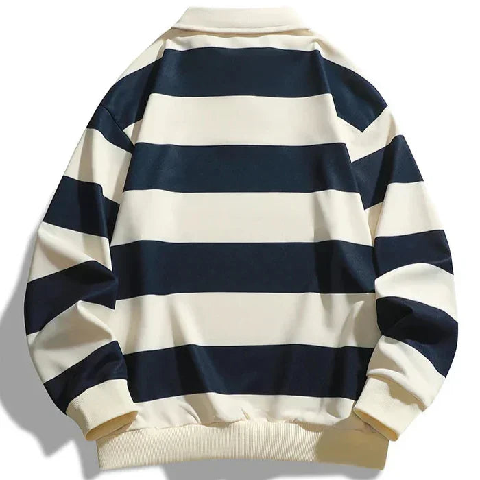 Men's Rugby Polo Shirt – Oversized Striped Fit